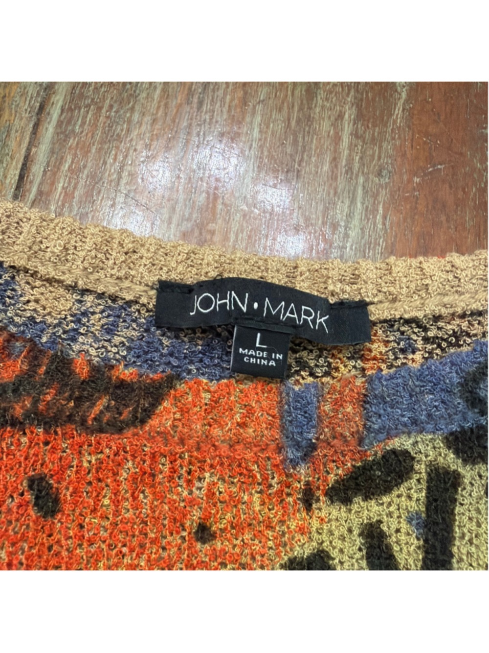 John Mark L Zebra Graffiti Graphic Knit Sweater Tunic Sequins Textured Artsy - Picture 7 of 11